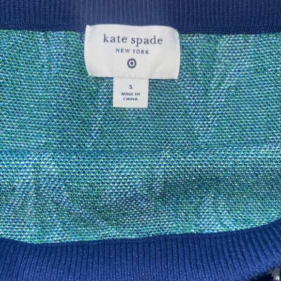 Kate Spade Floral Knit Pencil Midi Skirt Size Small Navy Blue Green Spring - Picture 4 of 8